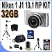 Nikon 1 J1 10.1 MP HD Digital Camera System with 10-30mm VR 1 NIKKOR Lens (Silver) + 32GB SDHC Memory + USB Card Reader + Shock Proof Deluxe Case + Full Size Tripod + Memory Card Wallet + Lens Pen Cleaner + Zing Micro Fiber Cleaning Cloth + Accessory Saver Bundle!