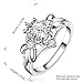 New 925 Silver Beautiful Clear Crystal Diamond Ring Engagement Wedding Ring Classic Design