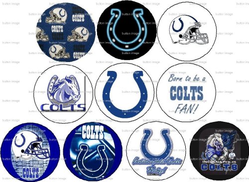 Set of 10 INDIANAPOLIS COLTS Pinback Buttons 1.25
