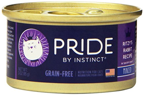 Nature's Variety Pride by Instinct Grain-Free Ritzy's Rabbit Recipe Minced Canned Cat Food, 3 oz. Cans (Case of 24)