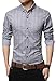 LOCALMODE Men's 100% Cotton Long Sleeve Plaid Slim Fit Button Down Dress Shirt,Acid Blue,Small