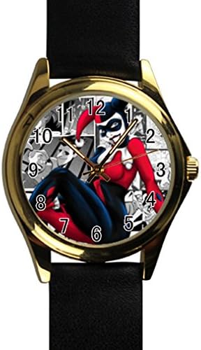 White wardrobe DIY harley quinn Unisex Round Metal Watch