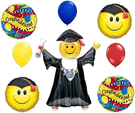 Smiley Jumping Grad Balloon Bouquet