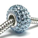 Birthstone December Sterling Silver Round Blue Ziron Crystal Bead For Pandora Troll European Charm Bracelets