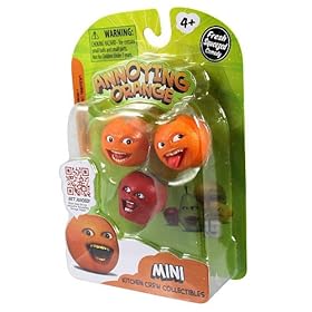  Annoying Orange Mini Collectibles 3-Pack Laughing Orange, Nyah Nyah Orange & Midget Apple