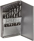 Chicago Latrobe 150ASP Series Black Oxide Jobber Length Drill Set With Metal Case, Inch, 15-piece, 1/16" - 1/2" in 1/32" increments