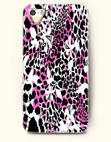 iPhone 5/5S Case, OOFIT Phone Cover Series for Apple iPhone 5 5S Case (DOESN'T FIT iPhone 5C)-- Black White Magenta Leopard Grain -- Animal Print