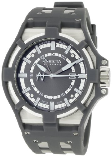 Invicta Men's 0625 Reserve Collection Akula GMT Grey Dial Grey Polyurethane Watch
