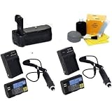 Battery Pack Grip / Vertical Shutter Release for Canon EOS Digital Rebel XS, XSi and T1i with (2) LP-E5 Batteries (2900 mAh Total) + (2) AC/DC Rapid Battery Charger + DIGI TECH professional 5 Piece Cleaning Kit + LCD Screen Protector