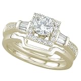 14K Yellow Gold Diamond Wedding Set Semimount