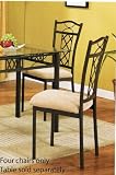 Set of 4 Dining Chairs Dark Espresso and Beige Finish Set of 4 Dining Chairs - Dark Espresso and Beige Finish