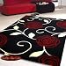 Kitchen & Housewares : Large Modern Black Red Cream Rug 1.2M X1.7M