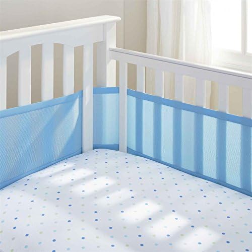 Breathable Bumper for Mini Cribs, Portable Crib Bumper, Mesh Crib Liner for Mini/Portable Cribs (blue)