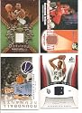 (4) CARD LOT of Authentic Game/Event/Player-Used NBA Basketball Cards . . . Featuring 2005 Bowman Draft Pick Raymon Felton . . . 2007 UD Artifacts Rashard Lewis . . . 2009 Topps Roundball Remnants Andrei Kirilenko . . . 2006 SP Richard Jefferson