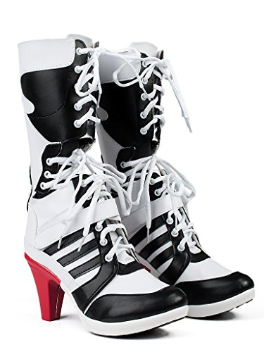 NEW ARRIVAL! Batman DC Comics Suicide Squad Harley Quinn Cosplay Boots Costume (9 US Size, White)