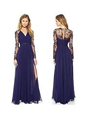 V-neck Chiffon Lace Illusion Full Length Club Dress/Evening Dress/Bridesmaid Dress/Party Dress 