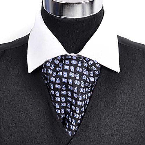 Black Geometric Diamonds Pattern Ascot Tie