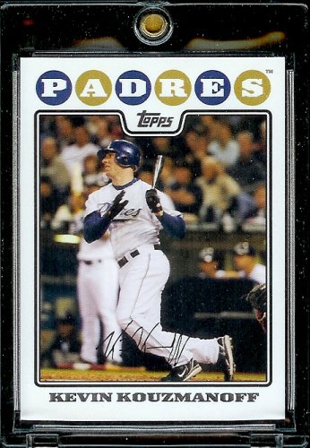 2008 Topps Baseball Cards # 219 Kevin Kouzmanoff - San Diego Padres - MLB Baseball Trading Card in a Protective Screw Down Display Case