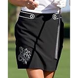 Misses Swing 18 Black Embroidered Golf Skort