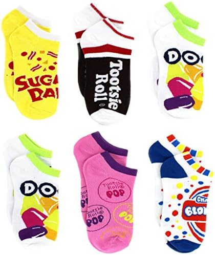 Tootsie Womens Socks Sugar Daddy No Show 6 Pack (Multicolor)