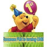 Pooh's 1st Birthday Honeycomb 3/8in Centerpiece
