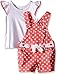 Nannette Girls' 2 Piece Shortall Set with Tee and Heart Applique