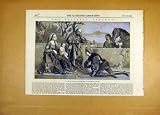 1853 GIORGIONE FINE ART OLD PRINT WARRIOR INFANT-JESUS