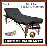 TM *LaMassa/BestMassage Salon - Table Portable *Black - Bed Spa Tattoo - (Includes FREE Carry Case, Massage DVD, And Spa Music CD - o#Pro1K