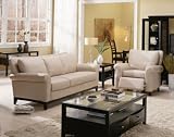 Leather Furniture Palliser Valencia Leather 3 Piece Sleeper Sofa Couch, Loveseat, and Recliner