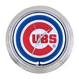 Chicago Cubs Neon Wall Clock