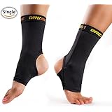 CopperJoint Compression Ankle Brace, #1 Plantar Fasciitis Sock, Copper Infused Arch Support - GUARANTEED Recovery Sleeve - Wear Anywhere - Single