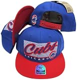 Chicago Cubs Two Tone Plastic Snapback Adjustable Plastic Snap Back Hat / Cap