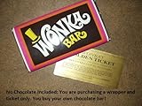 7 oz sized Willy Wonka Chocolate Bar wrapper with Golden Ticket replica-no chocolate included