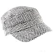 New Wool Tweed Herringbone Military Castro Railroad Cadet Hat Cap Black