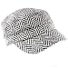 New Wool Tweed Herringbone Military Castro Railroad Cadet Hat Cap Black