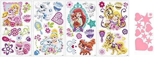 Disney Princess Palace Pets Wall Decals and Hearts & Stars Mini Sheet Bundle
