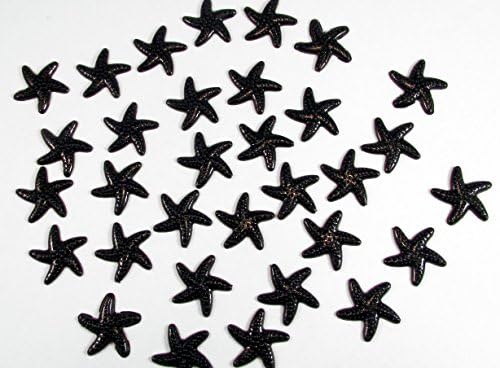 50 Black Starfish Pearl Finish, Flat Back Beads Cabochons for Scrapbooking &amp; Design