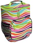 Colorful Insulated Rolling Cooler Bag with Telescoping Handle, 16-inch, 21-quart Wheeled Cooler