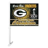 NFL Green Bay Packers Car Flag w/ Free Wall Bracket