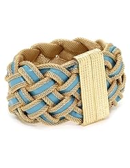 RAIN Gold and Turquoise Braided Bracelet