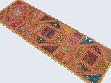 DECORATIVE ORANGE ANTIQUE TAPESTRY WALL HANGING DECOR