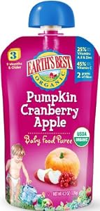 Earth's Best Puree Pumpkin Cranberry Apple, 4.2-Ounce (Pack of 12)