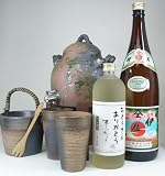 2009年父の日限定Z4【送料無料】伝統の萬古焼き<BR>手作り焼酎サーバー2000cc (専用木台付き)ペアグラス+氷入れ 陶芸作家 安藤嘉規作(本格芋焼酎 伊佐美 1800ml、父の日限定 樫樽貯蔵 本格麦焼酎25度 720ml)