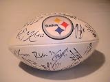 2011 Pittsburgh Steelers Team Signed Autographed Full Size Football and Case Ben Roethlisberger,Rashard Mendenhall,Hines Ward,Mike Wallace Matching Holograms