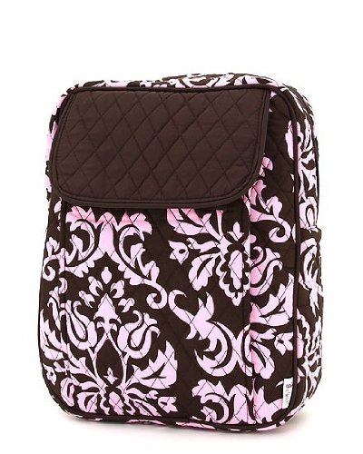 Brown & Pink Damask Cotton Quilted Backpack