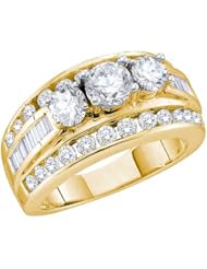 3.00CT DIAMOND 3 STONE BRIDAL RING