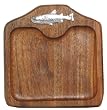 Wood Trout Mini Square Cutting Board 8"D Set/2