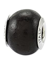 Sterling Silver Reflections Jacaranda Wood Bead