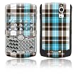 Turquoise Plaid Design Protective Skin Decal Sticker for Blackberry Curve 8300/ 8310/ 8320 Cell Phones