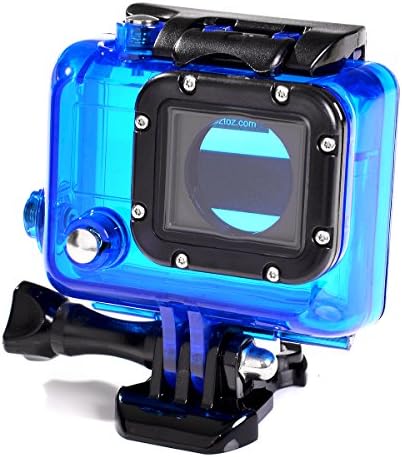 TOZ GoPro Camera Housing - Underwater 35m Dive Protective Housing Case for Gopro Hero 3 Hero 3+ Hero 4 Camera, GoPro Accessories Waterproof Housing Quick Release Buckle Bracket Mount and Thumbscrew (Striking Blue)